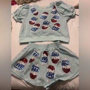 Ice Pop Sequin Top and Skort Set
